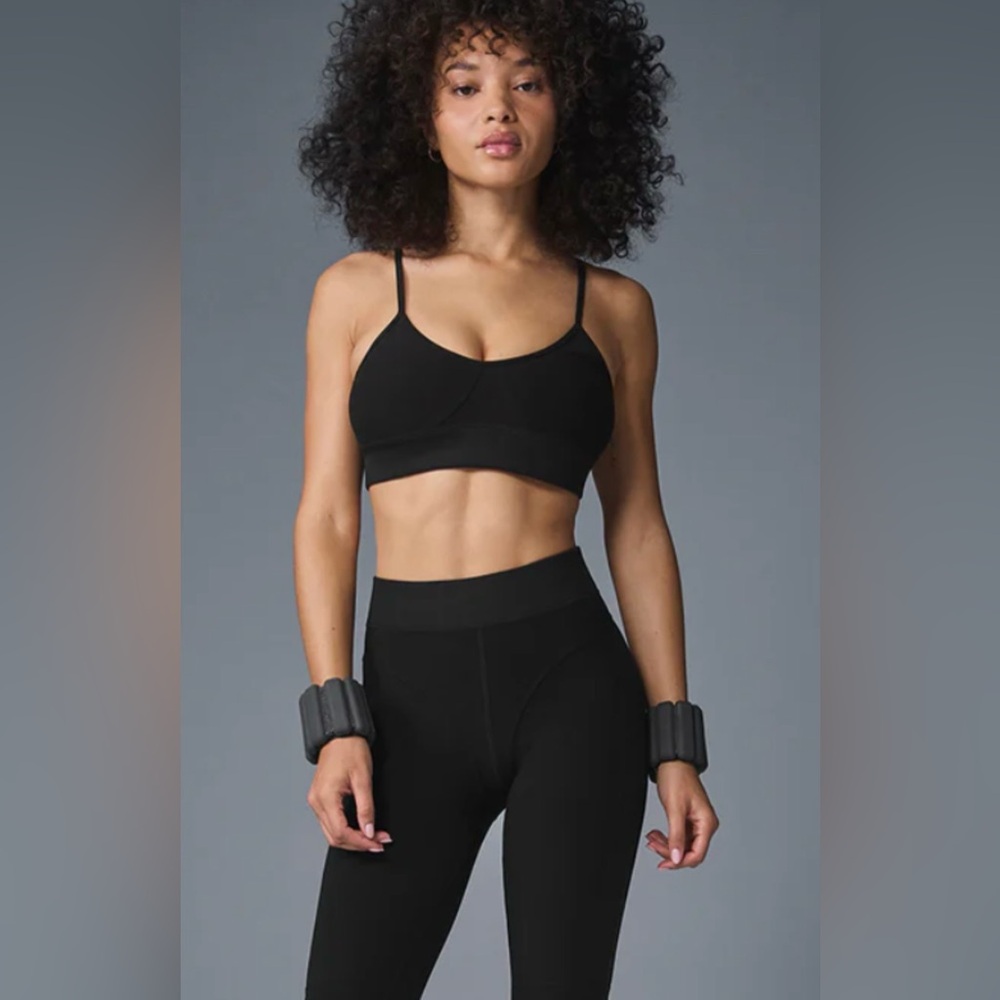 ALO Yoga Alosoft Black Headstart Bra